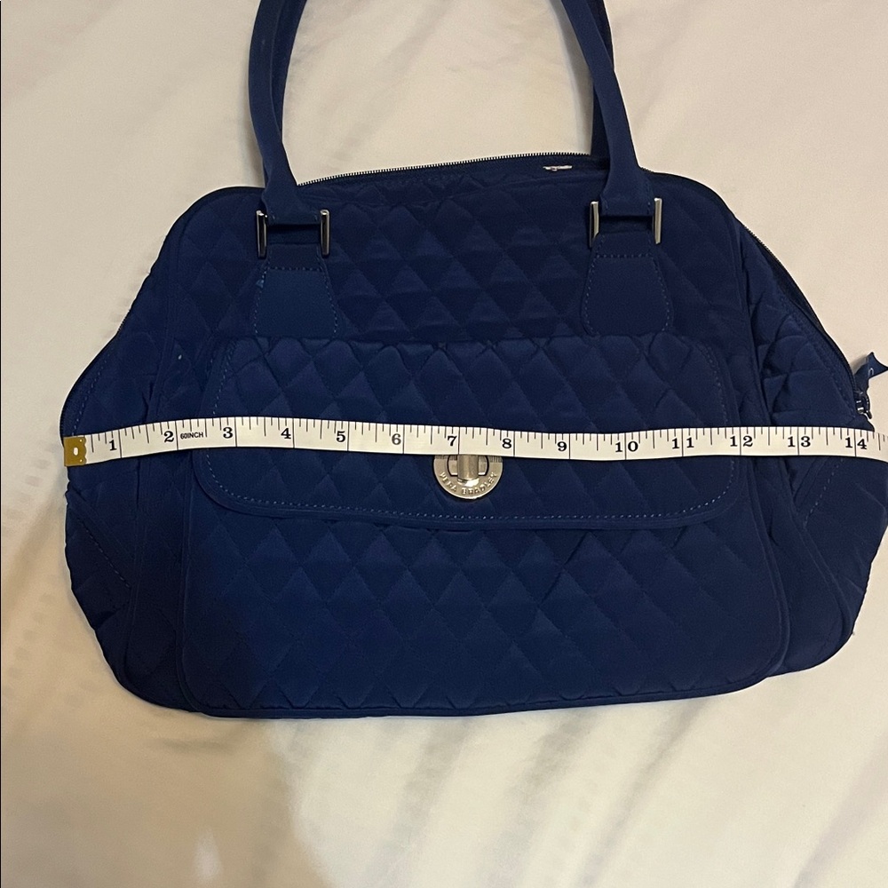 Vera Bradley Quilted Navy Shoulder Bag with Front Pocket - Picture 7 of 8
